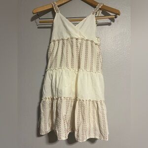 Zara Cream and Pink Striped Kids Dress